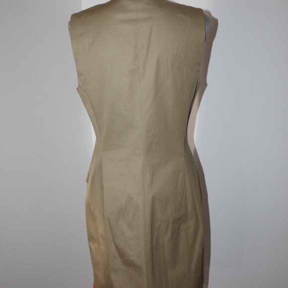 NWT Theory Sleeveless Blazer Button Dress Trench Cotton Chino Lined $375 - Picture 7 of 9